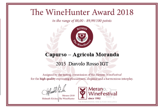The Wine Hunter Award 2018 Capurso Agricola Moranda